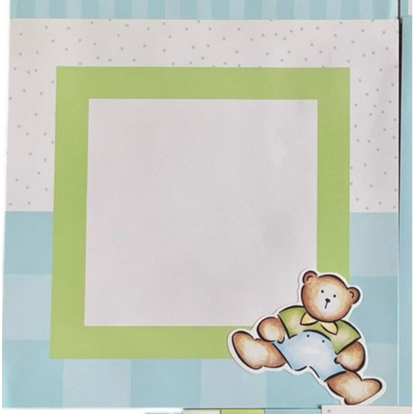 CTMH Premade Scrapbook Layout Page Baby Boy‎ Lot of 9 Paper Diecuts 12x12 - Picture 4 of 8